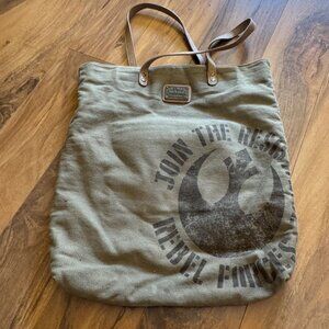 Loungefly Star Wars Rebel Alliance Canvas Tote Bag  Leather Straps